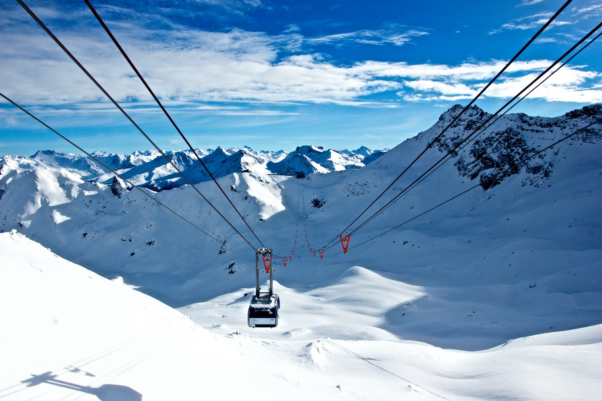 Alpine ski field at first light, Southern Alps.